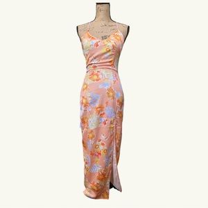 Shein floral print satin dress